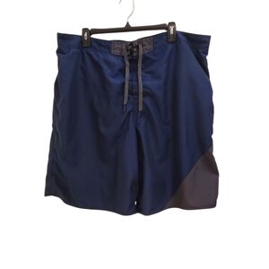 JOE BOXER Mens Navy Blue Gray Athletic Swim Trunks Shorts XXL Recycled